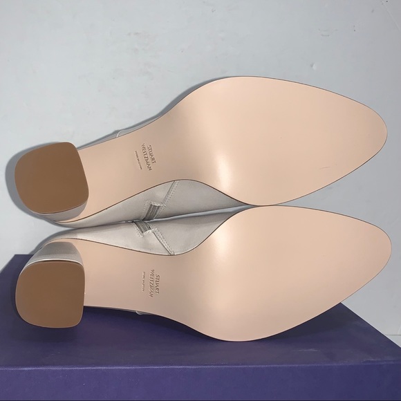 Stuart Weitzman Vienna Glass Nappa Block Heels - Picture 6 of 6